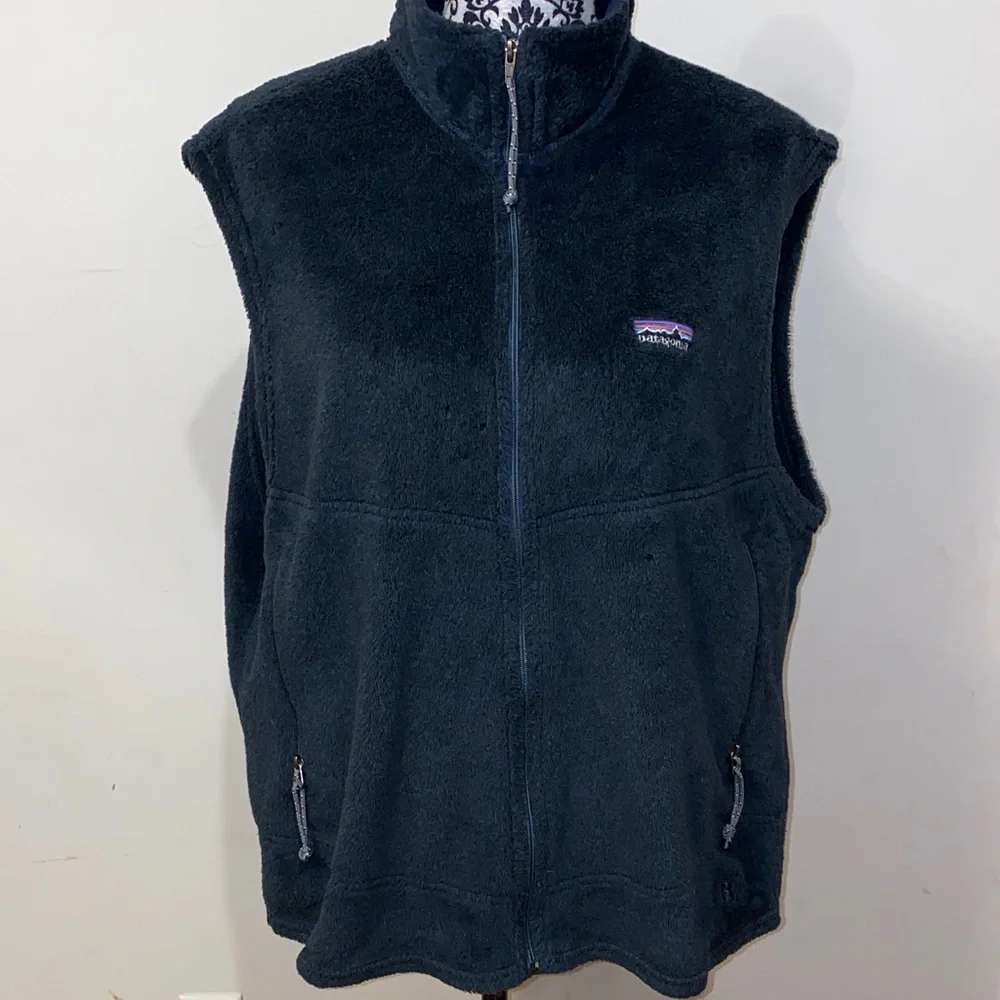 Vintage 2001 Patagonia Black Fleece Vest Made in USA Size XL - Picture 1 of 16